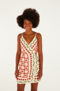 VESTIDO CURTO TRANSPASSE LENCO TOMATINHO