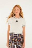 BLUSA MANGA CURTA BORDADA OFF