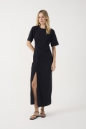 VESTIDO TEE CROPPED FENDA PRETO