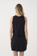 BLUSA LINHO ABOTOAMENTO PRETO