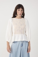 BATA TELA BORDADO OFF WHITE