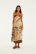 VESTIDO LONGO SEM ALCA LENCO RIO PARAISO