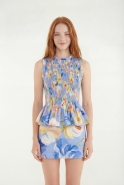 BLUSA LASTEX LEVEZA FLORAL