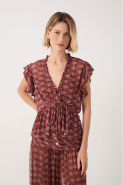 BLUSA BABADOS TULE ESTAMPA CONCHARIO