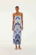 VESTIDO MIDI SEM ALCA ONDINA