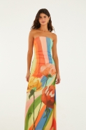 VESTIDO SAIA TULE ONDA FLORAL