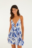 VESTIDO CURTO AZULEJO ANIMAL