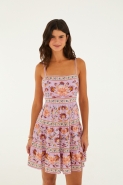 VESTIDO CURTO AZULEJO DE FLOR