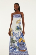 VESTIDO LONGO PALA JARDIM ORIENTAL