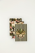 TRIO DE CADERNETAS FLORAL PRETO