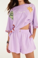 SHORT ELASTICO BOLSOS LILAS