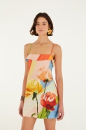 VESTIDO CURTO ONDA FLORAL
