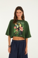 TSHIRT CROPPED FLORAL TUCANOS