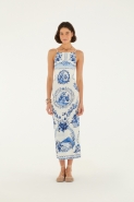 VESTIDO MIDI PORCELANA DE FLOR